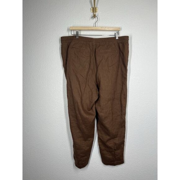 Lands End Womens Wide Leg Linen Pants Size 18 Brown - Picture 2 of 5